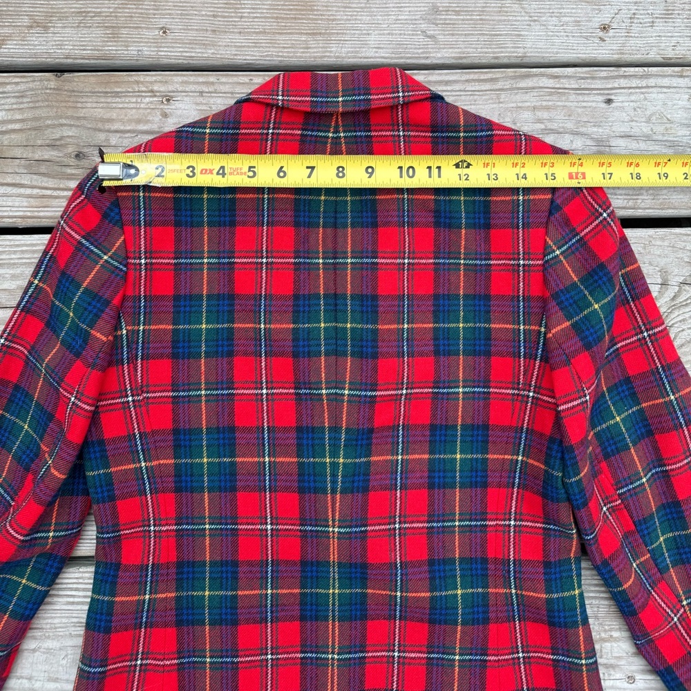 Women’s Pendleton Red Plaid Single Button Blazer … - image 7
